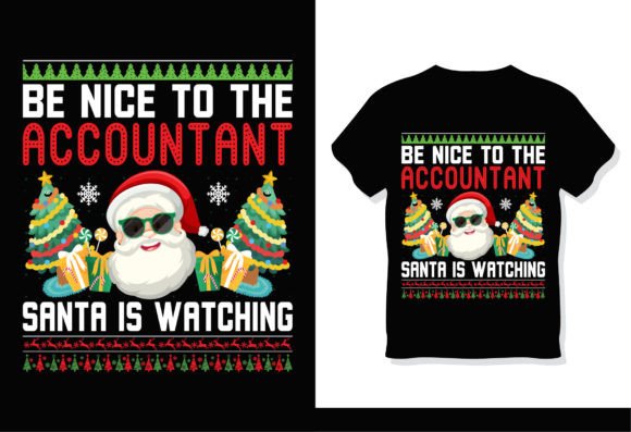 Accountant Santa Christmas T-Shirt Graphics