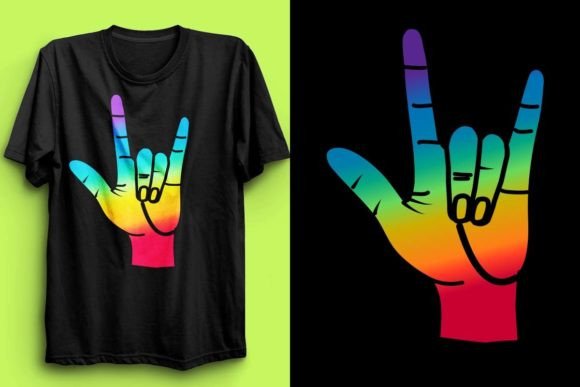 ASL in Colored Love Sign: Graphics & T-Shirt Designs
