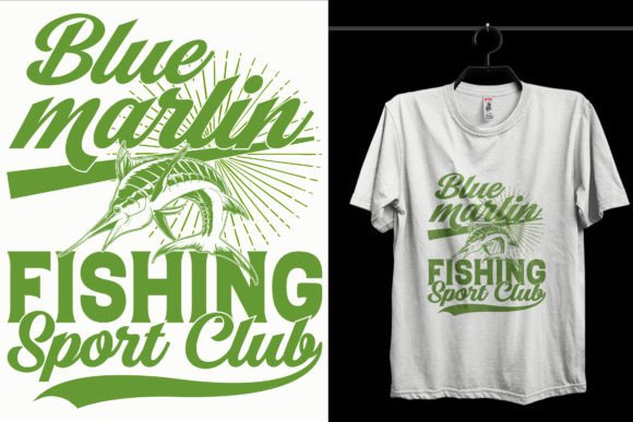 Blue Marlin Fishing T-Shirt Design Graphics
