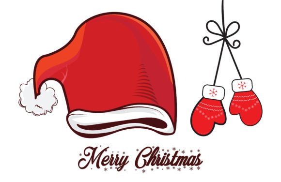 Christmas Gloves Red Hat Tshirt Design