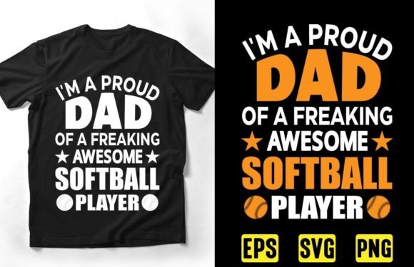Dad of the Softball Player Graphics & T-Shirt Designs