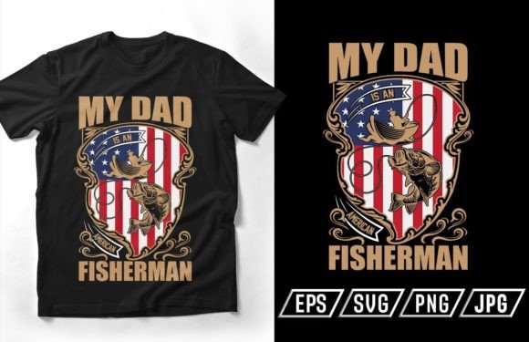 Fishing Typography Vector Graphics for T-Shirt Designs