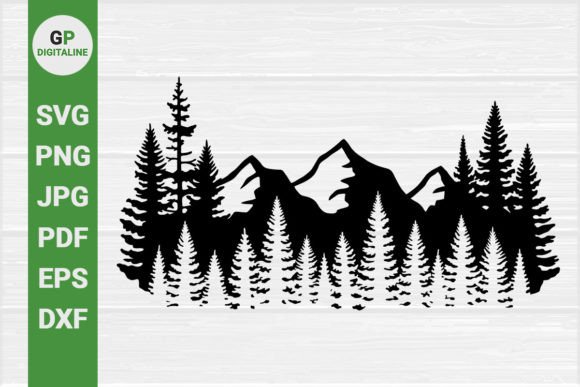 Forest and Mountain, Wilderness SVG Graphics & Illustrations