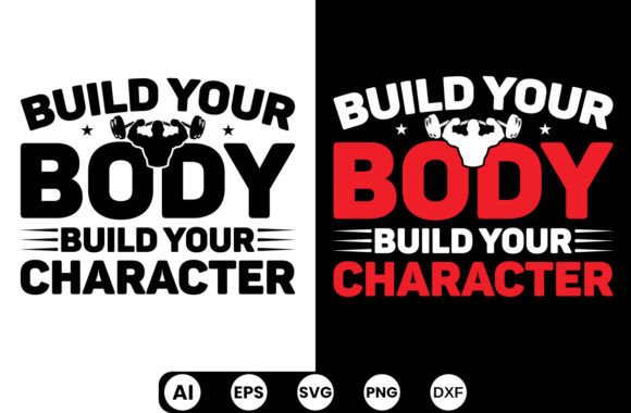 Gym or Fitness Typography Design: Graphics for Crafts