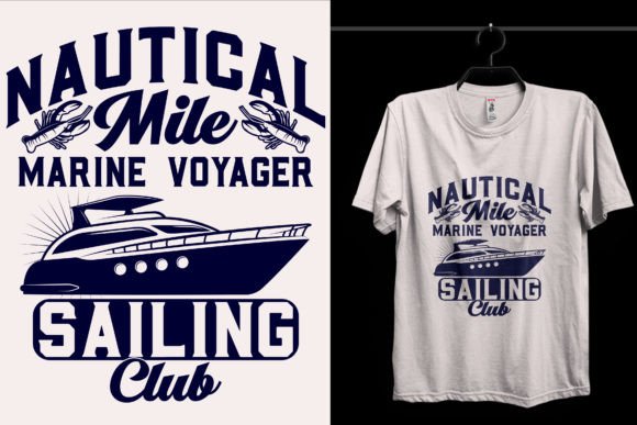 Nautical Mile Fishing T-Shirt Design: Graphics for Coastal Branding