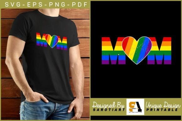 Pride Month T-shirt Design for Mom Lover: Graphics & Crafts Asset Review