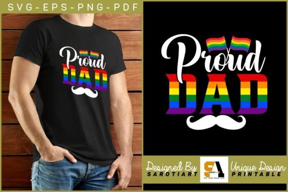 Proud Dad Gay Pride Month Graphics for Crafts