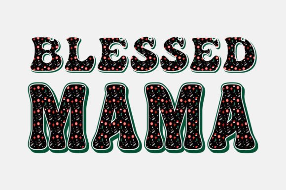 Retro Blessed Mama Sublimation Bundle: Graphics for T-Shirt Designs