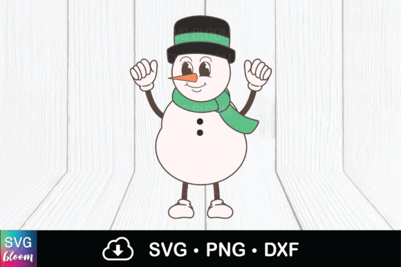 Retro Christmas Snowman Character
