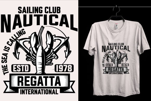 Sailing Club Fishing T-Shirt Design: Graphics for Coastal Branding