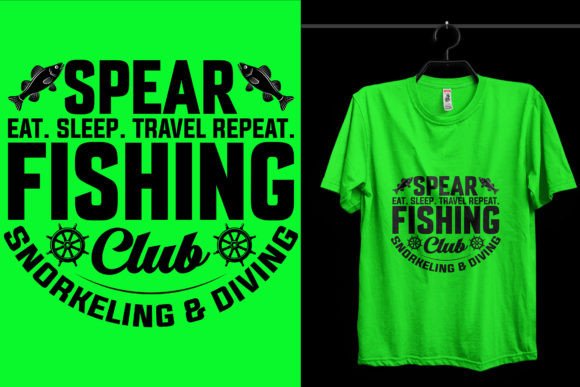 Spear Eat Sleep Fishing Graphics & T-Shirt Designs