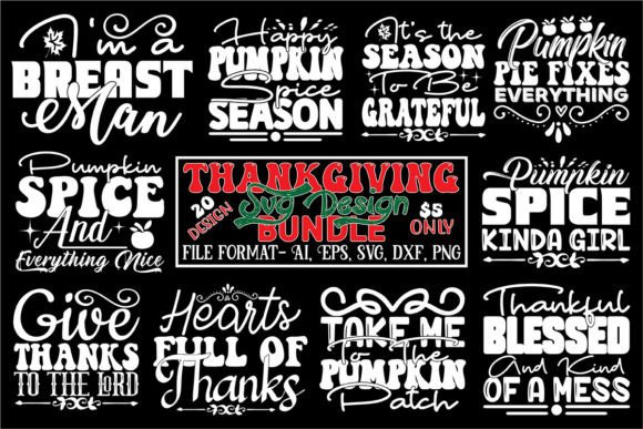 Thanksgiving SVG Bundle: Graphics & T-Shirt Designs